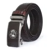 New crocodile-patterned alloy self-locking belt for business men, a best-selling product at street stalls, factory direct sales belt Specification image